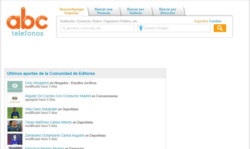 buscar número de teléfono en abc telefonos 