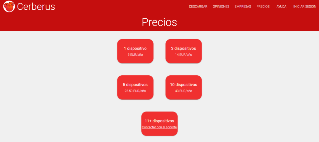 precios de la app