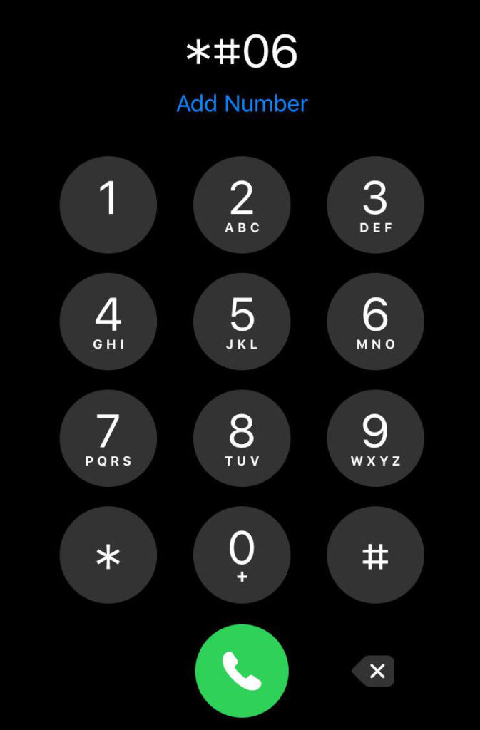 ver IMEI iPhone con codillo *#06#