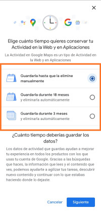 descargar y eliminar información de google maps