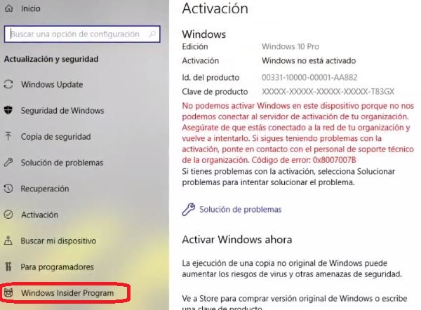 Acrivar windows 10 con licencia (paso 2)