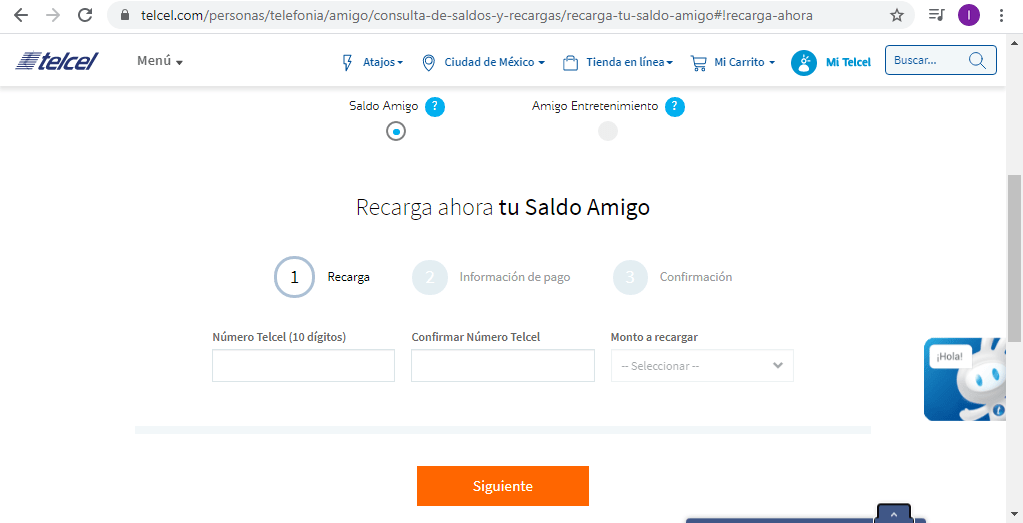 Cómo recargar Telcel en internet
