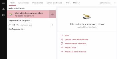 Herramienta liberador de espacio en disco