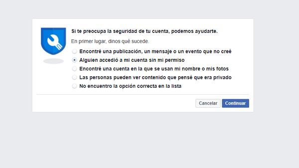 Denunciar Hackeo de mi cuenta Facebook