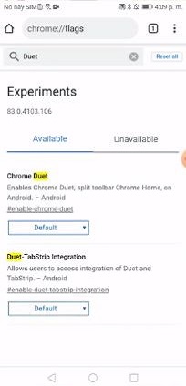 Chrome Flags Duet