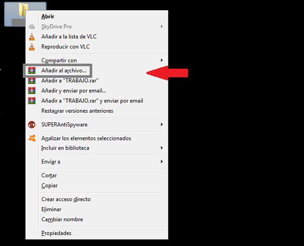 Como comprimir un archivo (Paso 1)