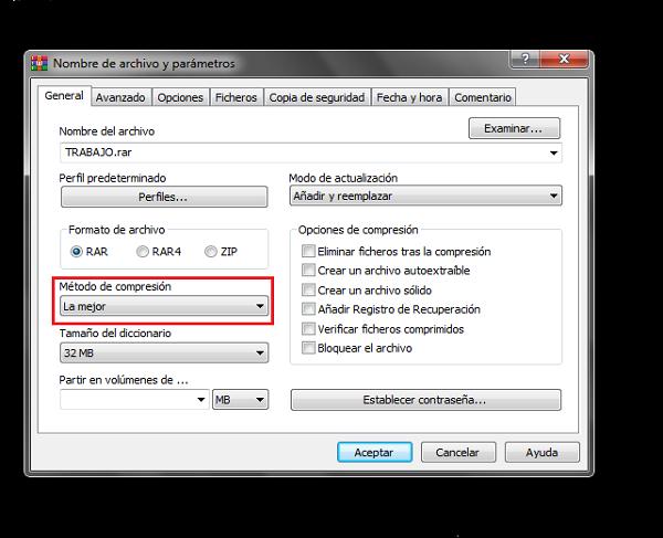 Como comprimir un archivo (Paso 2)