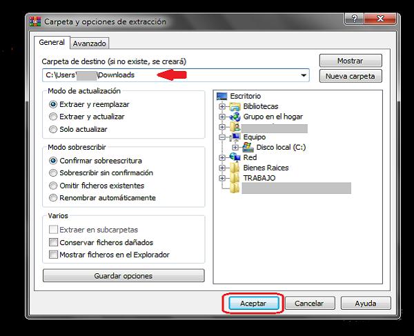 como descomprimir un archivo (Paso 2)