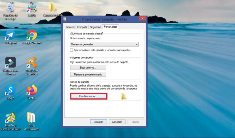 Cómo crear una carpeta invisible