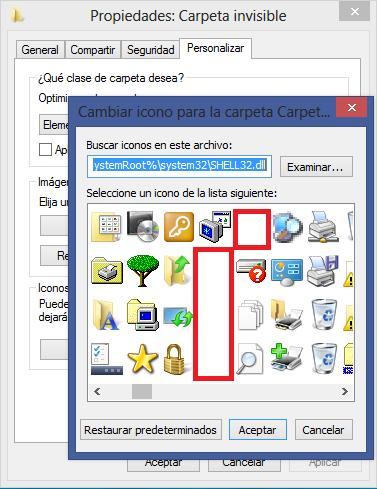 Íconos invisibles