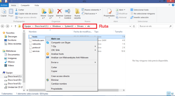 Bloquear un sitio web de un ordenador editando archivo de hosts