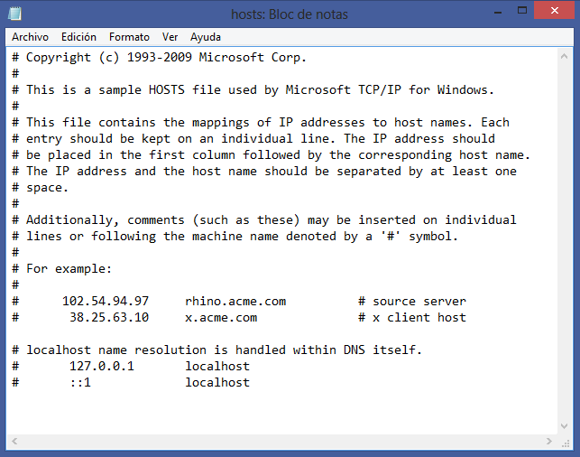 Bloquear un sitio web de un ordenador con el hosts