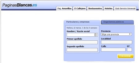 Encontrar personas con las paginas blancas
