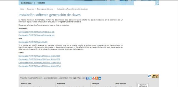 Descargar el instalador del configurador FNMT de solicitud de certificados