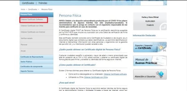 Cómo descargar el certificado FNMT desde cualquier navegador