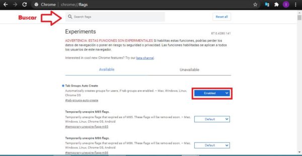 Cómo activar la agrupación de pestañas en Chrome