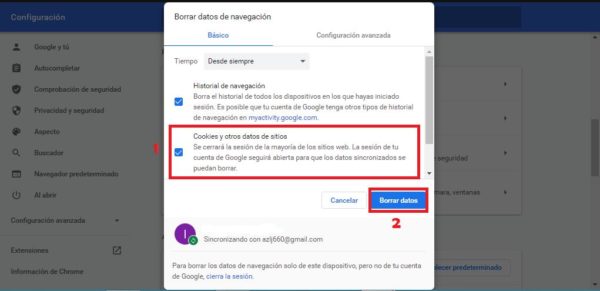Marca la casilla y luego borra los datos