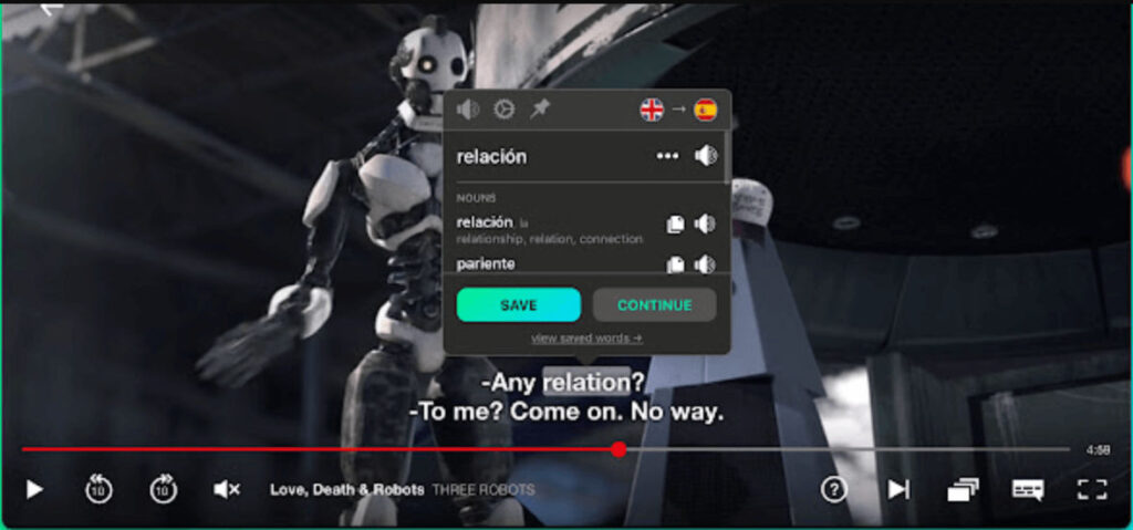 mate translate, aprender ingles con metodo netflix