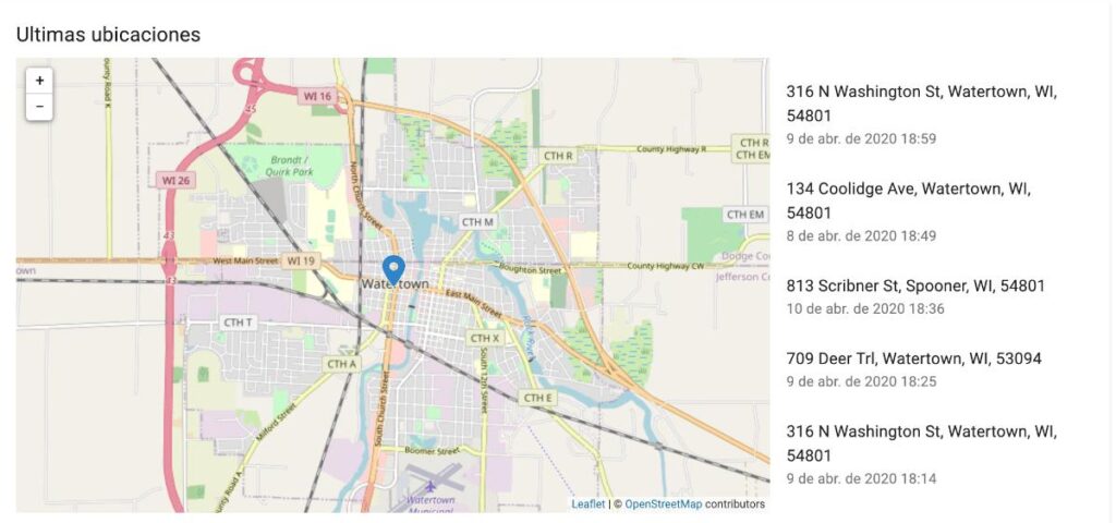 registro gps de ultimas ubicaciones con mspy