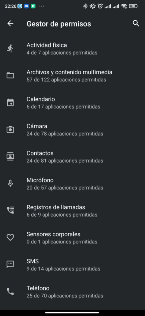 quitar permisos de aplicaciones