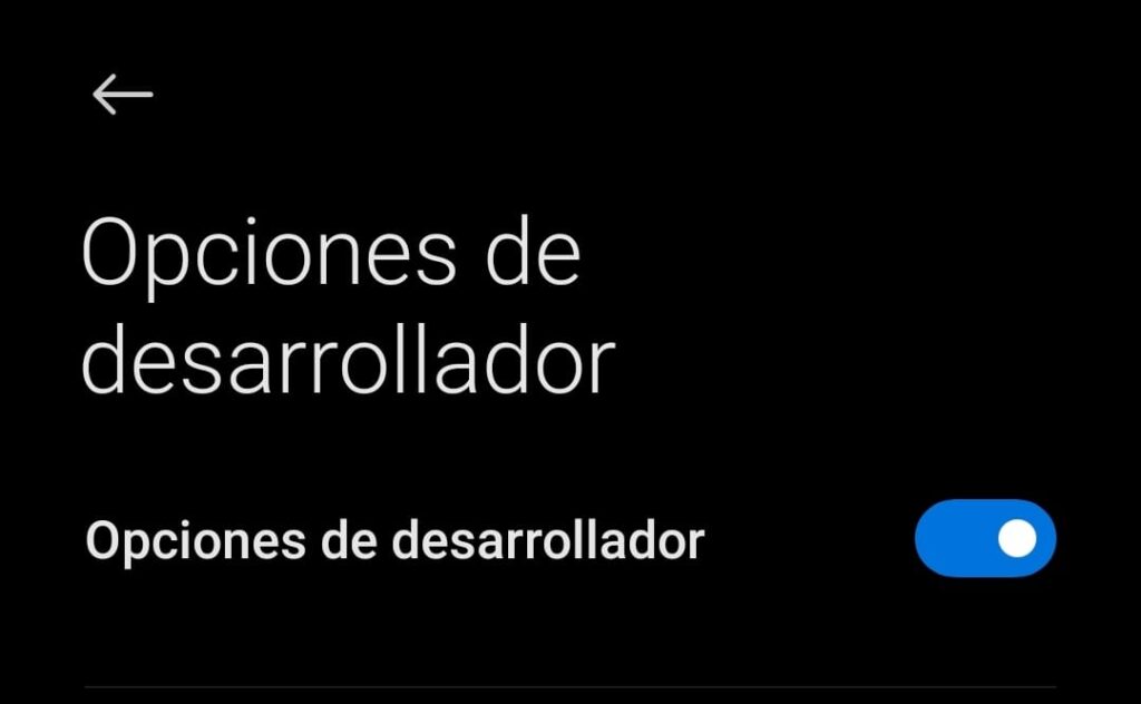 modo desarrollador android