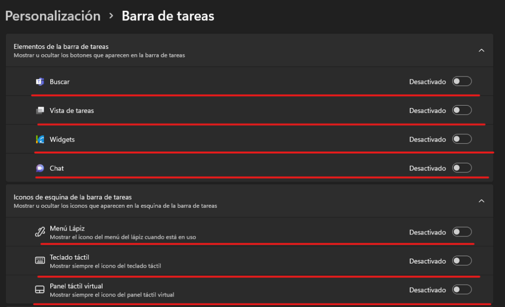 modificar barra de tareas en windows 11