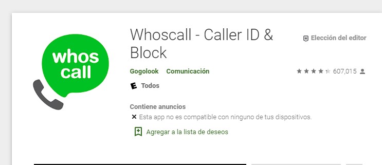 whoscall, caller id y block de llamadas