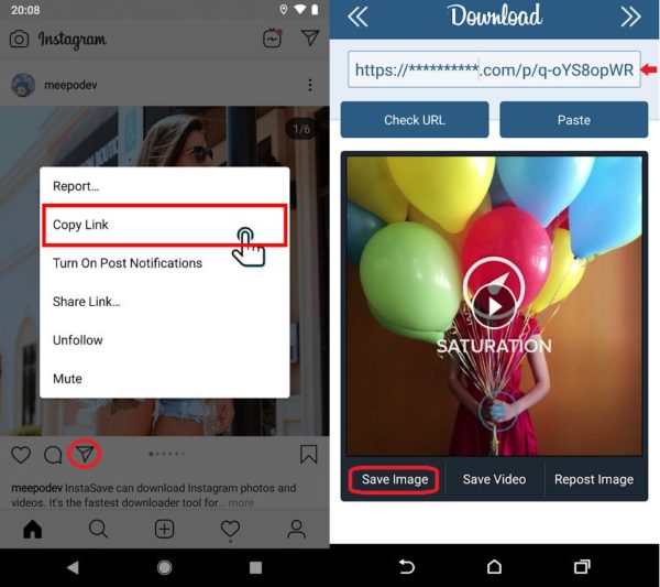 Pasos descargar fotos de Instagram con Downloader for IG