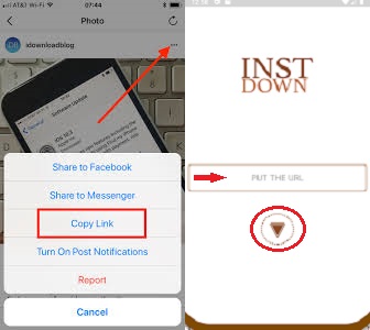 Pasos para descargar una foto de Instagram con Instdown