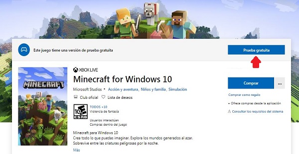Descargar gratis Minecraft For Windows 10