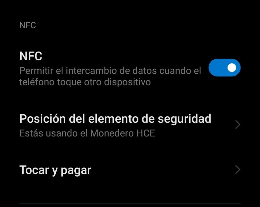 activar nfs en xiaomi desde ajustes