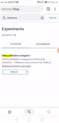 Overscroll history navigation