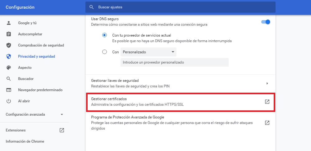 Cómo instalar el certificado digital FNMT en Google Chrome