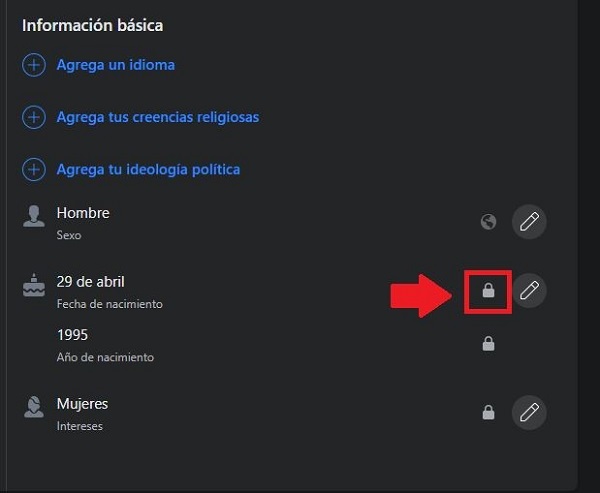 ocultar la fecha de tu cumpleaños desde la app de facebook