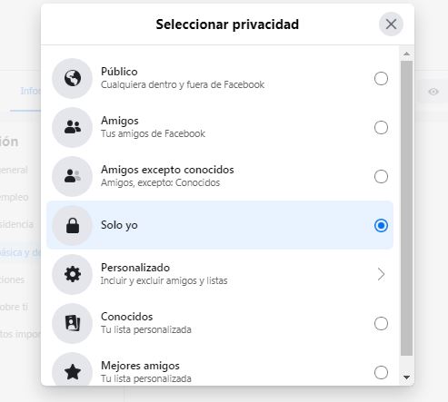 privacidad en facebook