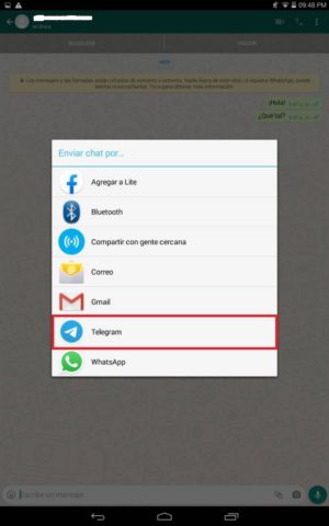 Elige Telegram en el listado