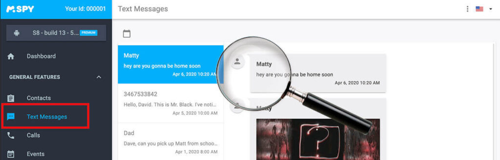 monitorizar sms de tus hijos con app de control parental mspy