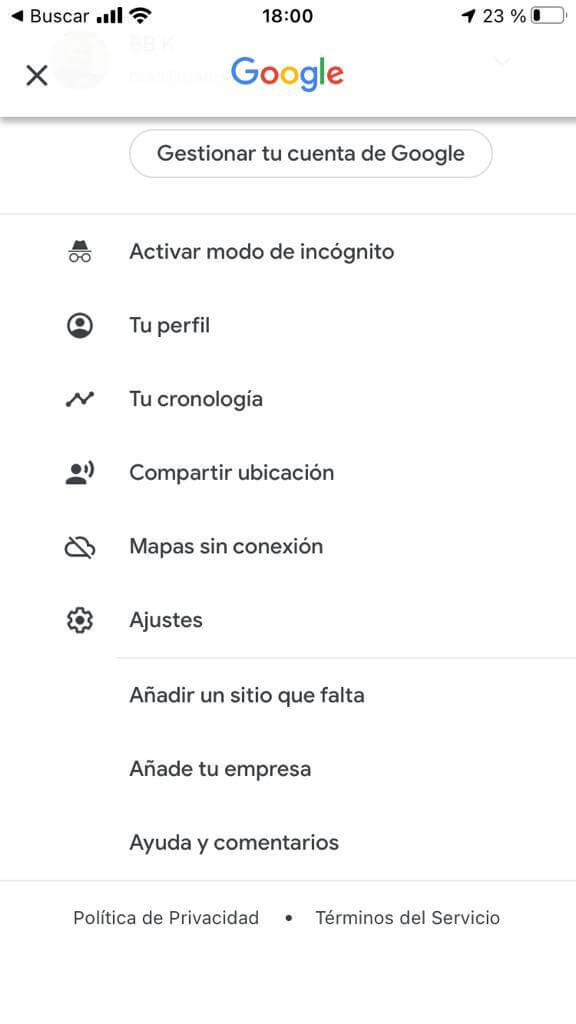 Activar modo incognito de google maps en iphone